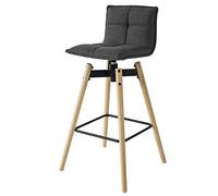 SoBuy® FST45-DG Tabouret de Bar pivotant à 360° Hauteur d'assise 75 cm Chaise de Bar Tabouret de Bar Chaise pivotante avec Dossier Gris foncé