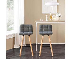 SoBuy FST50x2 Tabouret de bar Chaise de bar tabouret de comptoir avec dossier hauteur du siège: 68 cm GRIS FONCÉ