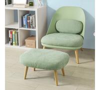 SoBuy FST63-GR Fauteuil Relax Avec Repose-pieds Tabouret Chauffeuse Salon Chambre Fauteuil de Relaxation Confortable de Qualite Luxe