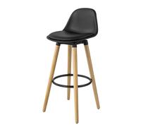 Sobuy Fst70-Sch Tabouret De Bar Tabouret Haut Cuisine Avec Dossier Et Repose-Pieds Blanc - Hauteur D'assise 71cm (Noir) Noir