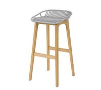 SoBuy FST77-HG Tabouret de Bar Design Chaise de Bar Cuisine avec Repose-Pieds Piètement en Bois de Chêne