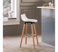 SoBuy FST86-W Tabouret de Bar Tabouret Haut de Bistrot Cuisine Chaise de Bar Blanc
