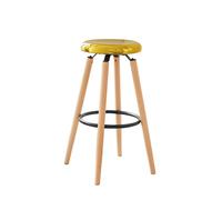 SoBuy FST89-G Tabouret de bar design avec repose-pieds Chaise de bar Tabouret de comptoir Tabouret haut Chaise de petit déjeuner Pieds en hêtre doré Hauteur d'assise : 73cm