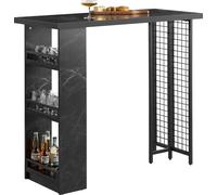 SoBuy FWT100-SCH Table de Cuisine Design Table Bistrot avec 3 Étagères Noir Effet Marbre