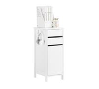 SoBuy FWT108-W Armoire de rangement étroite sur pied en bois pour salon et bureau Blanc env. 32 x 76 x 40 cm