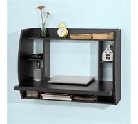 SoBuy® FWT18-Sch Table Murale Bureau avec Étagère intégrée Armoire de Rangement Murale (Noir)