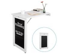 Sobuy® Fwt20-W Table Pliable Cuisine Table Murale Rabattable Table De Cuisine Bureau Avec Mémo Board - Blanc Blanc