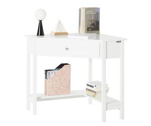 SoBuy FWT31-W Table Bureau d'angle Bureau Informatique Secrétaire avec Tiroir