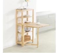 SoBuy® FWT70-N Table de Salle à Manger Pliante avec étagère en Bois d'hévéa pour Cuisine Salle à Manger