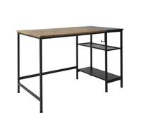 Sobuy Fwt77-J Bureau Informatique Table D¿Étude Bureau D'ordinateur Table De Bureau Avec Grand Plan De Travail, 2 Étagères Et 1 Crochet, Cadre Métal - Style Industriel ¿ 120 X 60 X 76 Cm