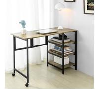 SoBuy FWT85-F Bureau Informatique Pliant Table de Bureau avec Étagère à 3 Niveaux Travail Pliable