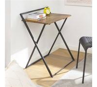 SoBuy FWT88-F Bureau Pliant pour Petits Espaces, Bureau d'Ordinateur Table d’Etude Bureau Bois