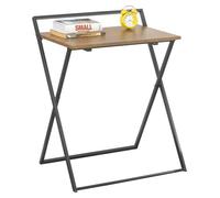 Sobuy Fwt88-Fbureau Pliant Pour Petits Espaces, Bureau D'ordinateur Table DEtude Bureau Portable À Domicile, Salon, Chambre, Aucun Assemblage Requis Design Industriel Noir