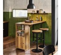 SoBuy FWT98-PF Table de Bar, Table Haute de Bar, Table de Cuisine, Table à Manger, Marron G