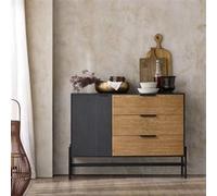 SoBuy HFSB02-SCH Buffet Bas, Commode Armoire de Rangement, Buffet Bahut pour Cuisine Salle à Manger Salon Entrée avec Placard, 1 Porte et 3 Tiroirs Bois G