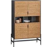 SoBuy HFSB03-SCH Buffet armoire de cuisine commode couloir armoire à chaussures cuisine armoire de rangement armoire TV noir LHT env. 84x132x40cm