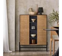 SoBuy Buffet Commode Rangement 92x40x119 cm Noir Naturel
