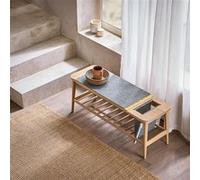 SoBuy HFSR02-N Banc à Chaussures Banc de Rangement Bout de Lit Banc à Plancher Étagère à Chaussures avec Porte-revues, Meuble de Rangement Bois G