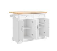 SoBuy Îlot Central Cuisine à roulettes & Plan Pliable, 115x92x(46-71) cm