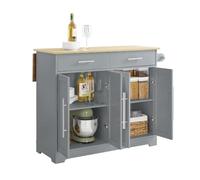 SoBuy Ilot Central Cuisine Pliant avec Roues cachées 115x68,7x91 cm