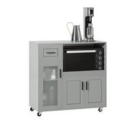 SoBuy Desserte à roulettes FSB78-HG, support micro-ondes et rangement, Gris 88,5 x 40 x 89 cm