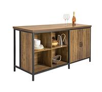 SoBuy Îlot de Cuisine, Meuble de Rangement Multifonction, Buffet avec Plan de Travail de 170 cm, Meuble de Cuisine, Armoire Bar pour Salon, Buffet Salon, Marron Vintage, 170 x 60 x 89 cm KNL01-F
