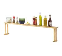 SoBuy® KCR01-N, Étagère de rangement Étagère à épices de cuisine en Bois Massif, Étagère de stockage de bouteille d'assaisonnement, Support de pot d'épice, tablette de rangement