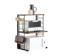 SoBuy KCR08-PF Étagères Micro-Ondes de Cuisine Support pour Four à Micro-Ondes Double Four Micro-Ondes Étagère à Micro-Ondes Étagère de Cuisine 2 Niveaux, Cadre en Fer, Charge Max 40 kg