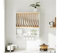KCR09-W Porte-Assiettes Murale Meuble de Rangement d'Assiettes Mural Etagère à