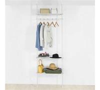 Sobuy Kls07-W Télescopique Porte-Vêtements Système De Penderie Télescopique Blanc