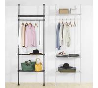 Sobuy Kls07-W Télescopique Porte-Vêtements Système De Penderie Télescopique Blanc