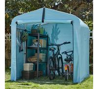SoBuy KLS11-L-BL Garage à vélos résistant aux intempéries Remise à outils Garage à vélos pour 2-4 vélos Carport Tente avec protection UV Remise à vélos Bleu 159x165x219cm