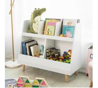 SoBuy® KMB19-W Bibliothèque Étagère à Livres Enfants Étagère de Rangement Jouets pour Enfants Porte-revues 5 Compartiments Ouverts