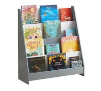 SoBuy Bibliothèque Enfant Rangement Jouet Enfant Bibliotheque Livre 4 Niveaux Étagère à Livres Meuble de Rangement Chambre d'Eanfant Bureau Salon Gris 80x30x88 cm KMB32-HG