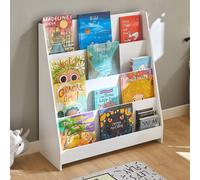 SoBuy KMB32-W Étagère à livres pour enfants Étagère à journaux Étagère de rangement pour enfants Blanc LHT env. : 80x88x30cm