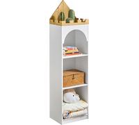 SoBuy KMB42-W Étagère pour enfants avec étagères Étagère à livres pour enfants Étagère à jouets Étagère de rangement pour enfants LHT env. : 40x150x30cm