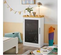 SoBuy Commode pour Enfants Étagère pour Chambre d'enfant avec Tableau Noir Bibliothèque Étagère à Jouets Armoire de Rangement pour Enfants en Design de Château, 63x30x100cm, KMB43-W