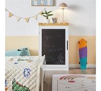 KMB43-W Commode pour Enfants Etagère pour Chambre d'enfant avec Tableau Noir