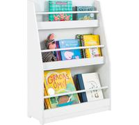 SoBuy KMB45-W Étagère pour enfants Bibliothèque pour enfants Étagère murale de rangement avec 3 étagères pour livres et décoration blanc LHT env. : 58x81x18cm