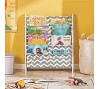KMB50-HG Bibliothèque Etagère à Livres Enfants Porte-revues avec 4 Compartiments