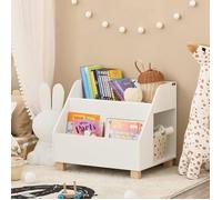 SoBuy KMB54-W Coffre à Jouets, Meuble Enfant Meuble de Rangement avec 3 Compartiments 60 x 48 x 53 cm - Blanc