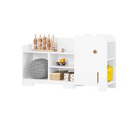 SoBuy KMB62-W Étagère pour enfants avec design éléphant Bibliothèque pour chambre d'enfant Étagère de rangement pour chambre d'enfant Meubles Blanc PH env. : 110 x 60 x 25 cm