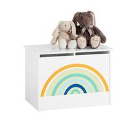 SoBuy KMB70-W Coffre à jouet à roulettes avec 2 Paniers et 1 Compartiment 62x40x44 cm