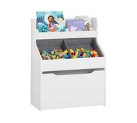 SoBuy KMB71-W Étagère de Rangement, Bibliothèque Enfant avec 2 Paniers et 1 Compartiment à roulettes Blanc L63 x P32 x H80 cm