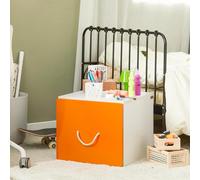Sobuy Kmb74-W Boîte De Rangement, Meuble De Rangement À Roulettes, Coffre À Jouets Avec 1 Tiroir Pour Chambre Enfant Et Salle De Jeux Multicolore