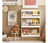 SoBuy KMB77-W Bibliothèque Murale, Étagère à Livres à 3 Niveaux, Étagère de Rangement pour Blanc G