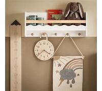 SoBuy KMB78-W Étagère Murale Étagère de Rangement Suspendue Porte-Manteau pour Enfants Blanc