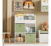 KMB79-W Bibliothèque pour Enfant, Etagère de Rangement pour Jouets et Livres, 3