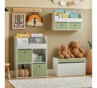 SoBuy KMB80-W Banc Coffre à Jouet pour Enfants, Coffre de Rangement 2 en 1, avec 1 Tiroir Blanc G