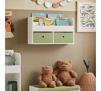 SoBuy KMB81-W Étagère à vêtements pour enfants Étagère à livres pour enfants Étagère murale Étagère suspendue
